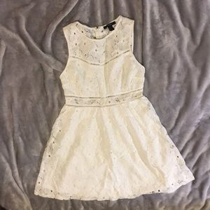 Forever21 white sleeveless eyelet summer dress